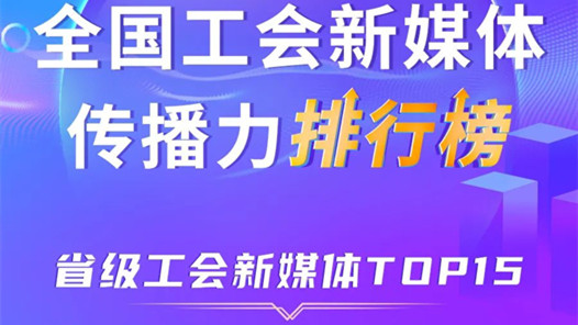 新一期全國省級(jí)工會(huì)新媒體傳播力TOP15出爐！上海、廣東、浙江位列前三