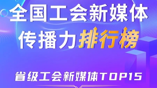新一期全國省級(jí)工會(huì)新媒體傳播力TOP15出爐！上海、四川、浙江位列前三