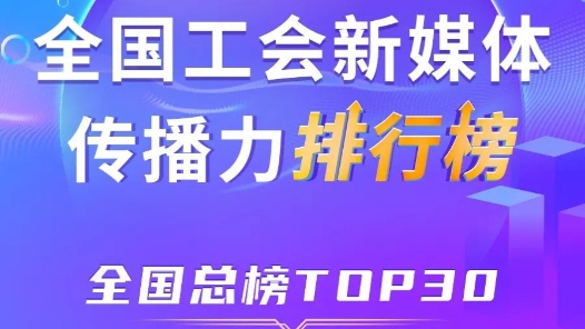 上海、浙江、深圳位列前三！新一期全國工會(huì)新媒體傳播力總榜TOP30出爐