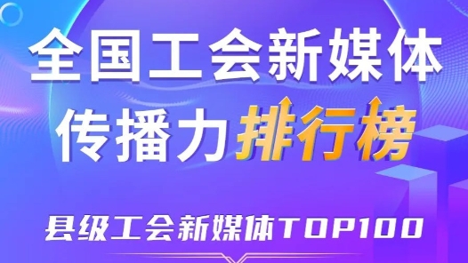 6月全國縣級(jí)工會(huì)新媒體傳播力TOP100！
