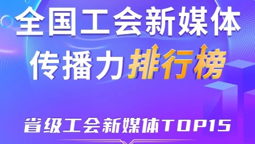 6月全國省級(jí)工會(huì)新媒體傳播力TOP15！