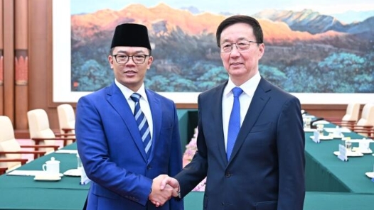 韓正會見印度尼西亞外交部長蘇吉約諾